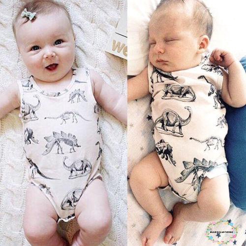 Jumpsuit Bodysuit Romper Liền Mảnh Khủng Long Cho Các Bé Nhỏ Sơ Sinh