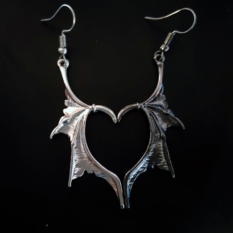 Arin Bông Tai Trái Tim Rồng Cánh Dơi Phong Cách Gothic Retro Thích Hợp Làm Quà Tặng Kỳ Nghỉ Cho Bạn