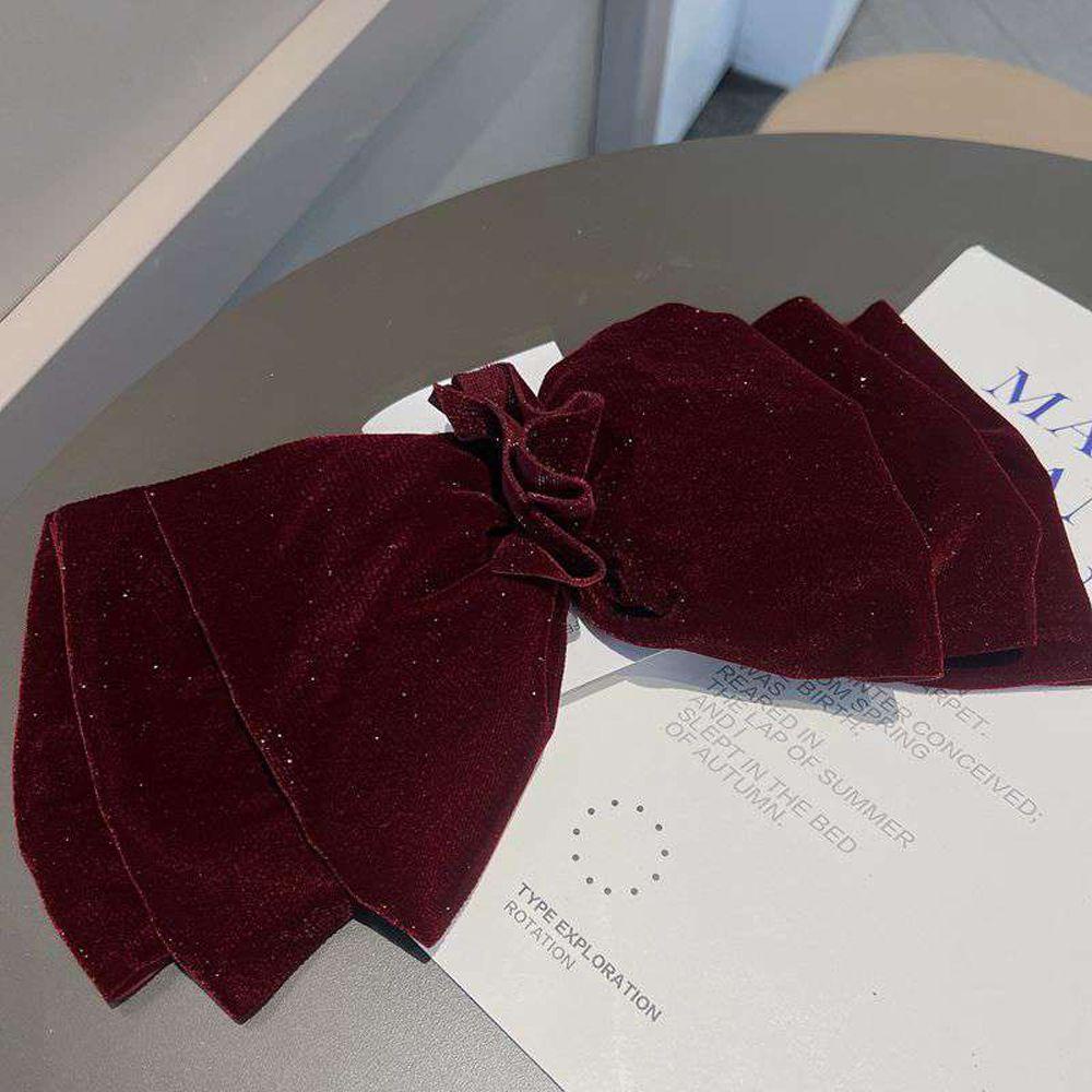 Kẹp Tóc Nhung Màu Trơn Thanh Lịch Kích Thước Lớn VANES1 Dành Cho Bạn Nữ