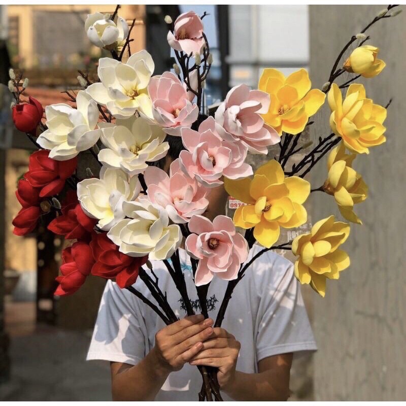 Cành Mộc Lan cổ cao cấp dài 1,3m