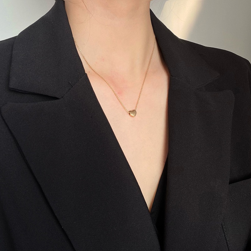 Dây chuyền mặt trái tim kim loại đơn giản độc đáo xinh xắn hợp thời trang cho nữ 191168