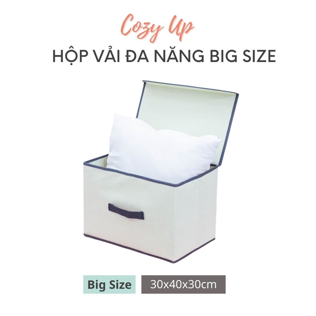 Thùng vải đựng quần áo đa năng có nắp- VẢI DÀY- chống thấm nước - Size khổng lồ