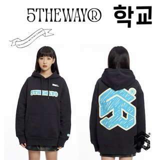 Áo Hoodie 5THEWAY /sketch/ thêu xù màu đen BLACK