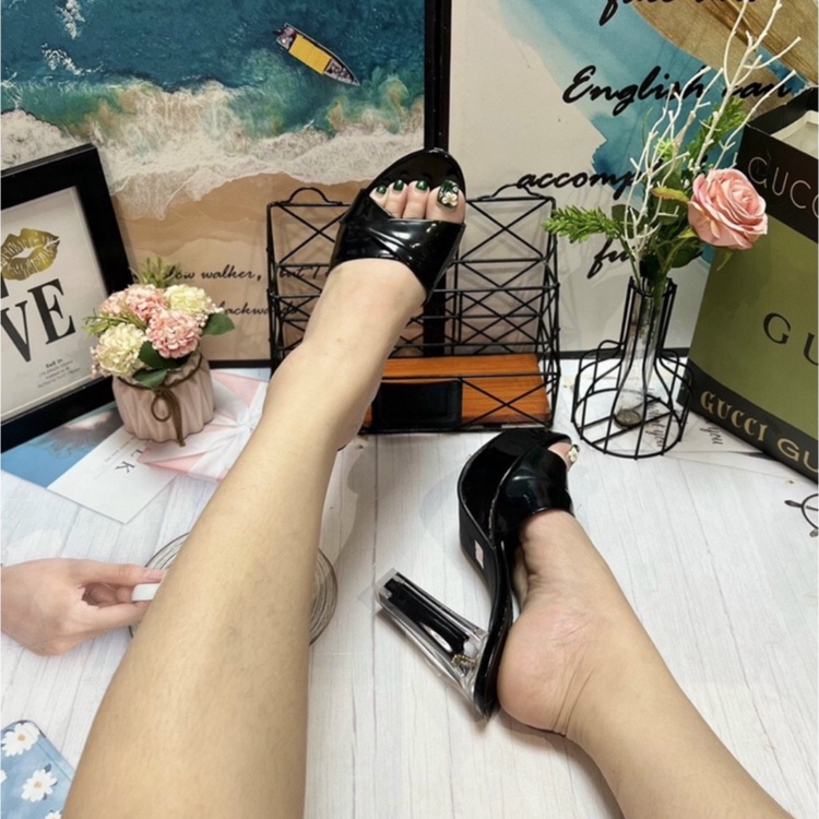 Cao Gót Nữ 12 Phân Quai Xếp Ly Da Mềm - Đế Trong Đúp Kép Cao Cấp T243 T244