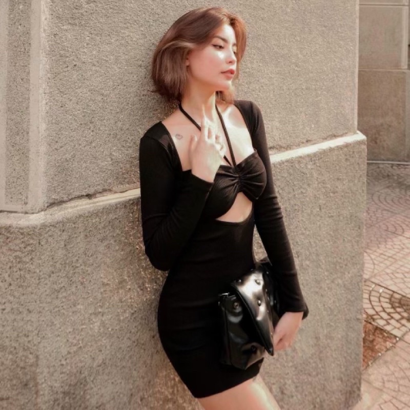 ĐẦM RÚT NGỰC TAY DÀI ( có muốt ngực)