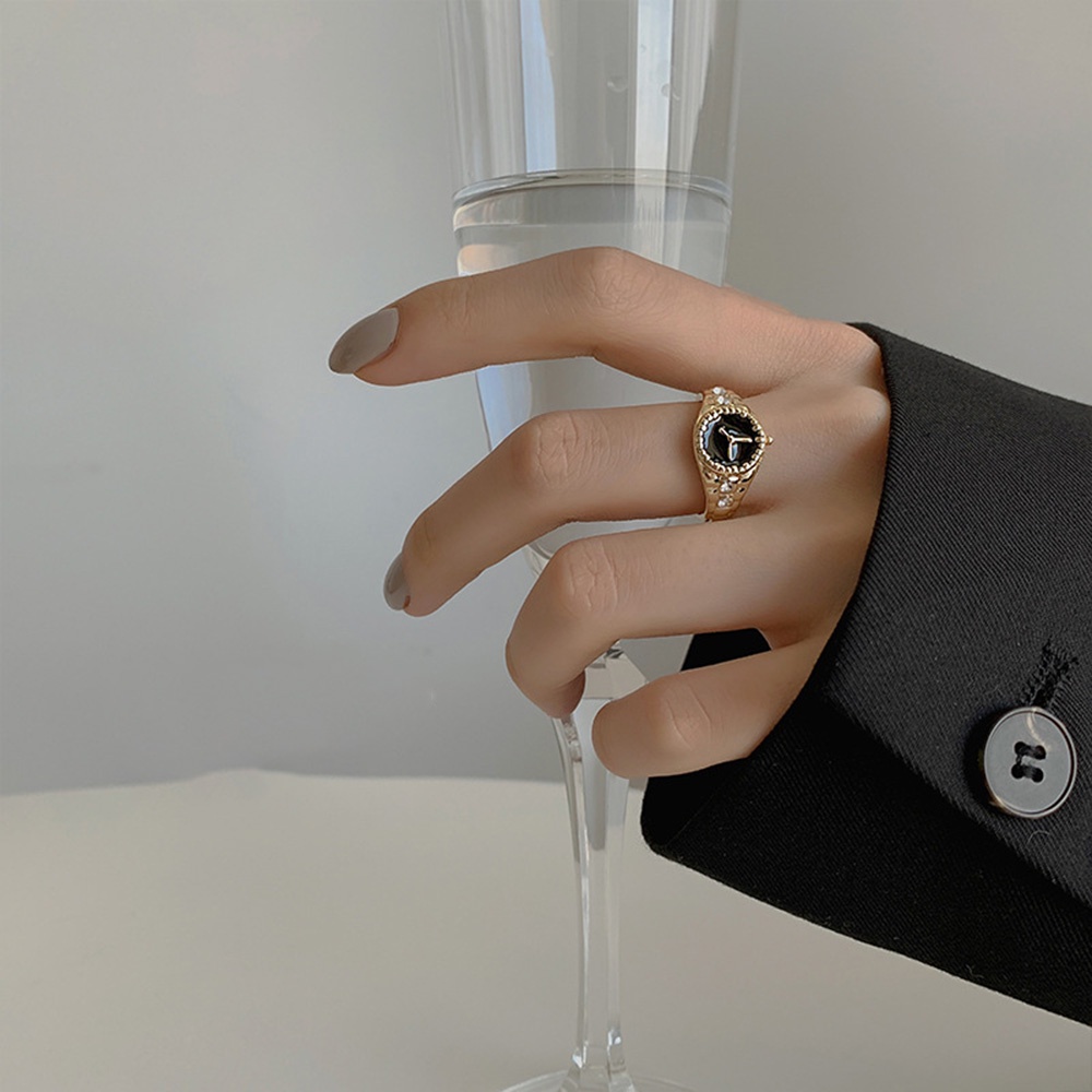 Nhẫn Hình Đồng Hồ Thiết Kế Đơn Giản Thời Trang Cho Nam Nữ