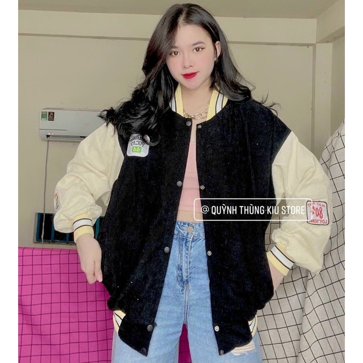 Áo khoác bomber nhung tăm cầu vồng - KÈM HÌNH- TA ALOHASHOP91