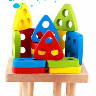 Đồ chơi Montessori xếp hình 4 cột cho bé