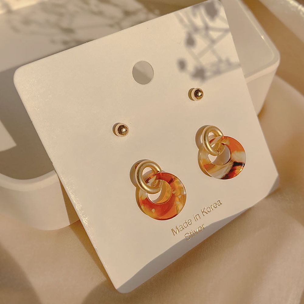 Khuyên tai tròn làm từ hợp kim acrylic nhiều màu sắc tinh tế phong cách Hàn Quốc cho nữ