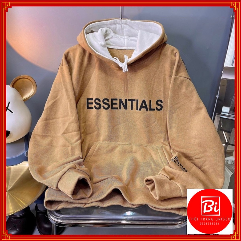 AK08_Áo Khoác Nỉ Hoodie ESSENTIALS_Tay Cánh Dơi Phồng Phom Rộng_Chất Nỉ Bông Ngoại Nhập Không Xù Lông_Hàng May 2 Lớp