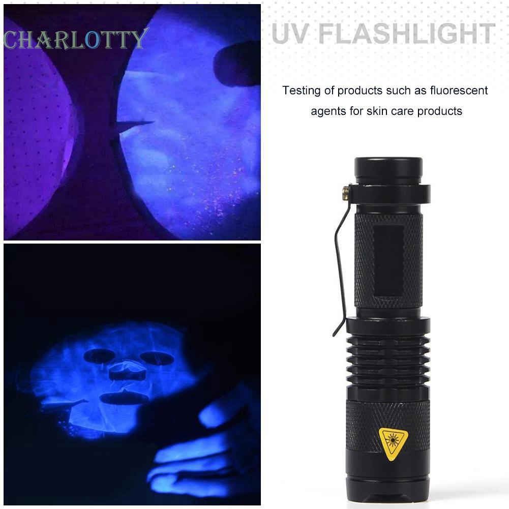 Đèn Pin Tia Uv Chalotty Xpe Q5 395 Có Thể Phóng To Dùng Để Soi Tiền Giả
