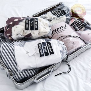 Combo 2 Túi đựng giày dép dây rút đồ trang điểm trong suốt chống nước hottrend 2021 – 36*24cm ( có lẻ 1 chiếc )