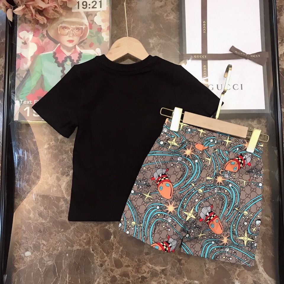 Bộ Quần Áo Gucci In Họa Tiết Hoạt Hình Chất Lượng Cao Thời Trang Cho Bé Trai Và Gái