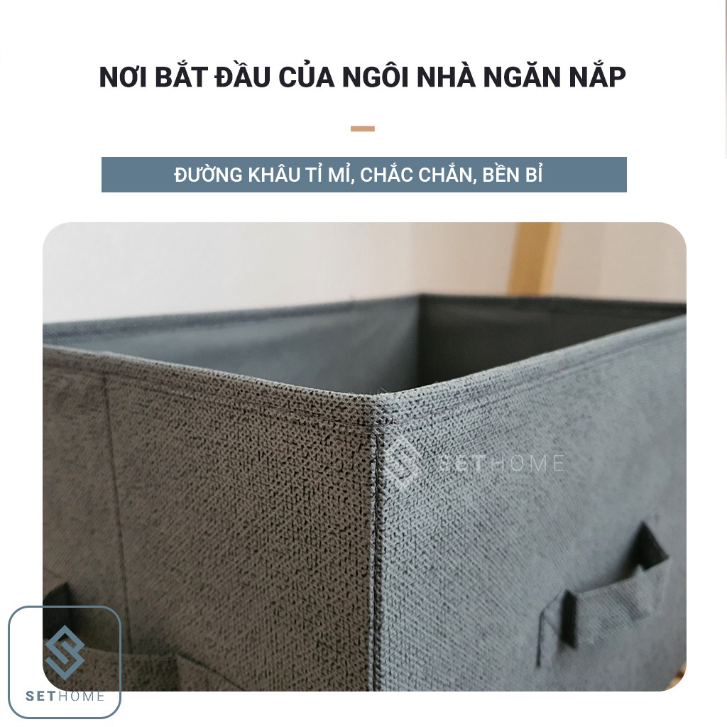 Hộp vải đựng quần áo SETHOME đa năng giỏ đựng đồ lót sách vở đồ cá nhân thùng đựng mỹ phẩm cao cấp dễ dang gấp gọn