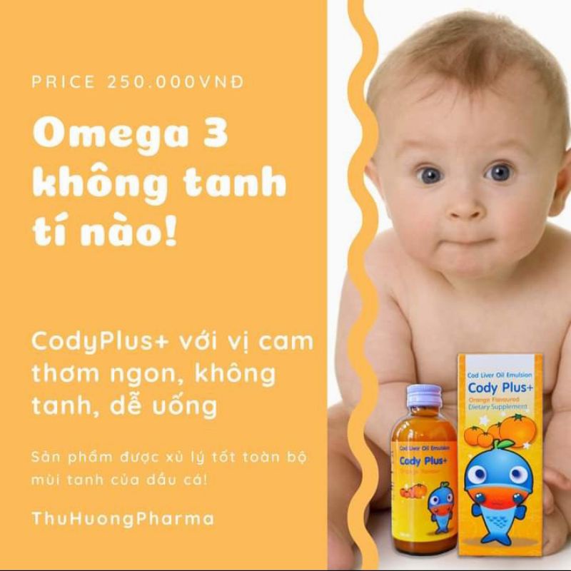 Siro Cody Plus - bổ sung DHA, EPA, vitamin A, D giúp bé phát triển não bộ, thông minh và mắt sáng