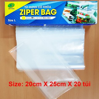 TÚI ĐỰNG THỰC PHẨM CÓ KHÓA ZIP SIZE 20*30