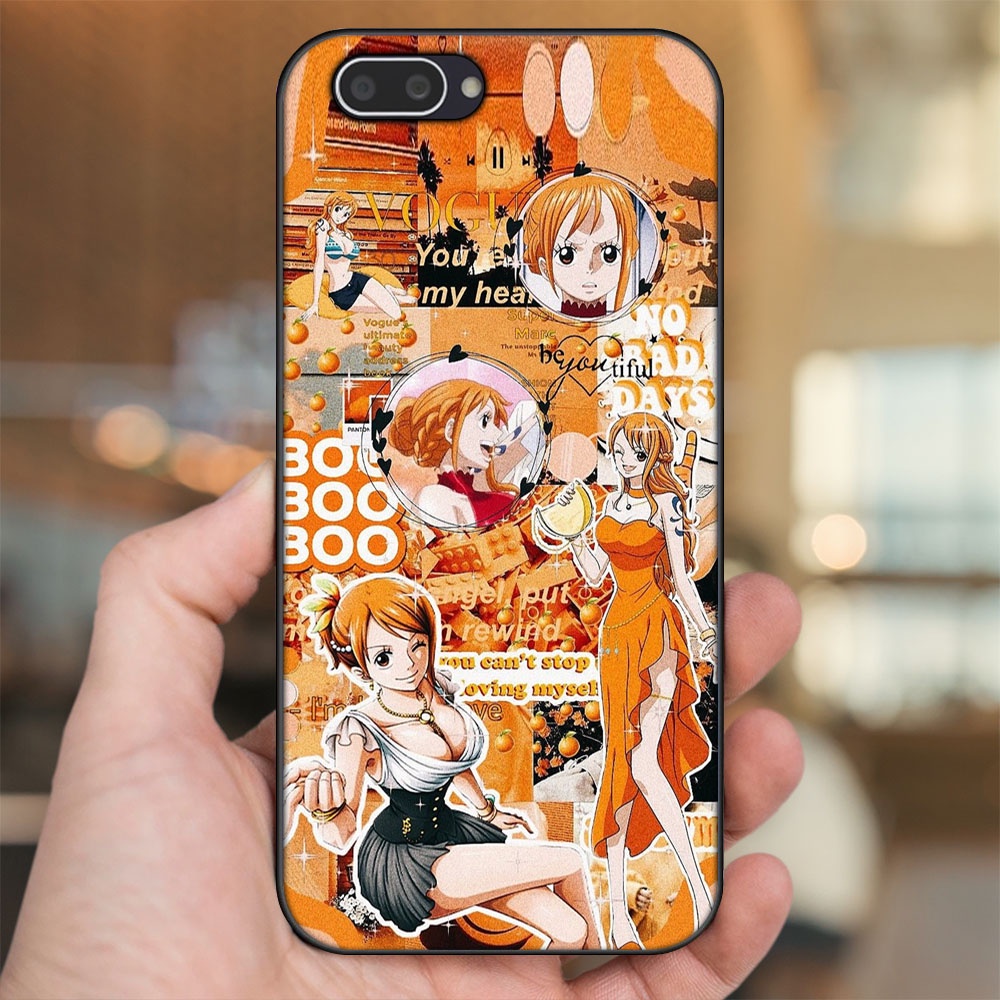 Ốp lưng Oppo A3S viền đen in hình Nami One Piece Đảo Hải Tặc