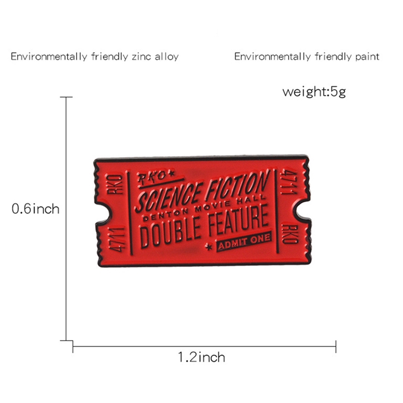 Trang Sức Cài Áo Hình Vé Xem Phim Kinh Dị Cổ Điển