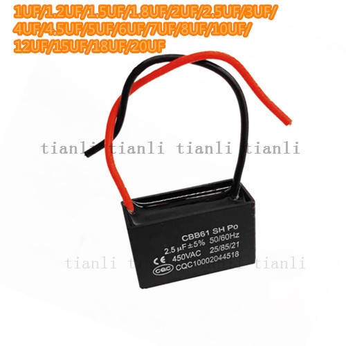Set 5 Tụ Điện CBB61 450V 5% 1uf / 1.2uf / 1.5uf / 1.8uf / 2uf / 2.5uf / 3uf / 3.5uf / 4uf / 4.5-20UF Chuyên Dụng