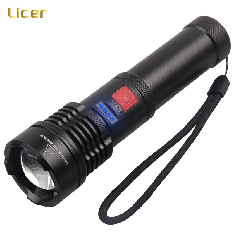 Đèn pin Licer di động USB IPX6 mạnh mẽ 5 chế độ có thể sạc lại chống nước để đi bộ