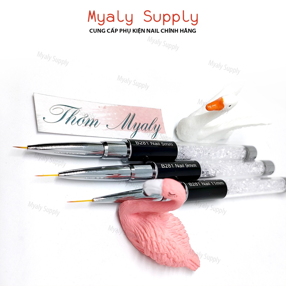 Cọ Nét Nail Cán Đá Nét Nhỏ Dài Mảnh 3 Size