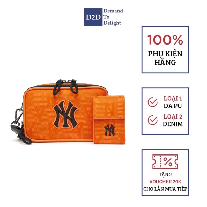 Túi Đeo Chéo M.L.B Hoạ Tiết Thêu Nổi Vải Nylon J.acquard Cao Cấp Kèm Túi Nhỏ Limited Unisex