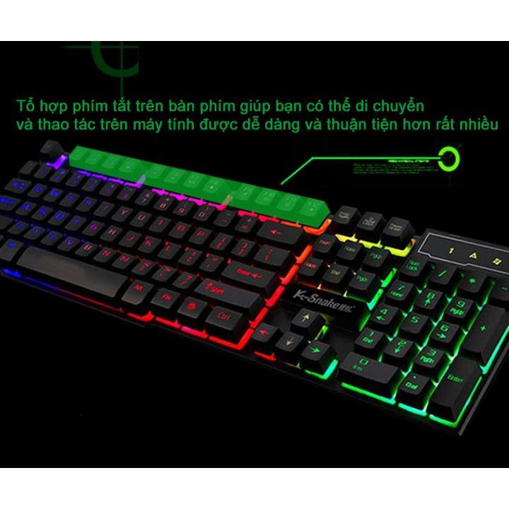 Bộ bàn phím và chuột K-SNAKE KM320 chuyên Game Led 7 màu