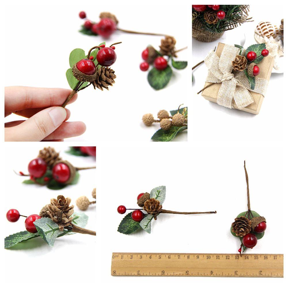 CONOPERY Bộ 5 Bông Hoa Đỏ Nhân Tạo Dùng Trang Trí Tiệc Giáng Sinh DIY