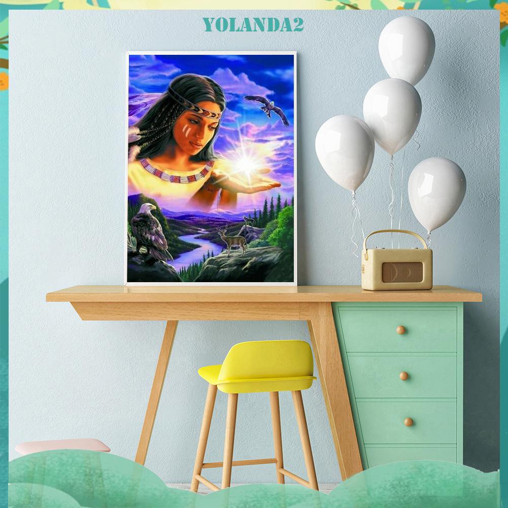 Bộ Tranh Đính Trang Trí Hình Cô Gái 5d Diy