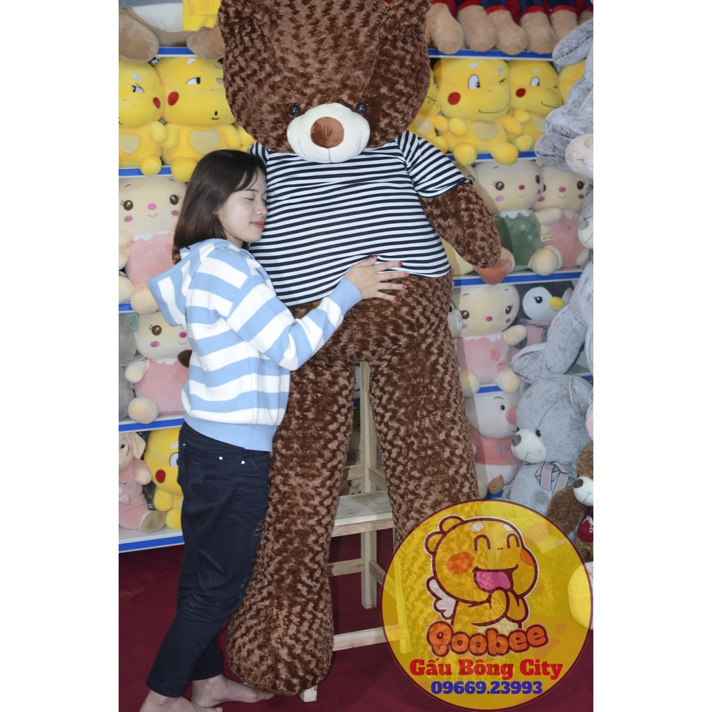 Gấu Bông Teddy Khổng Lồ Siêu To - Kích thước thực 1,83m (khổ vải 2,2m) - Thú nhồi bông lớn cao cấp