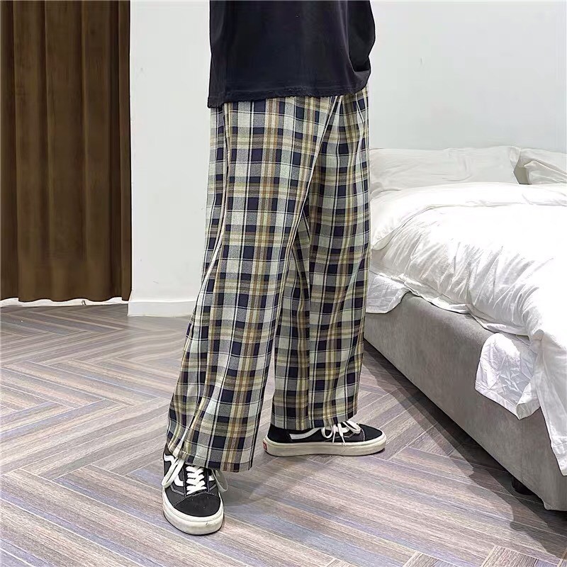 [Mã FAMAYWA giảm 10K đơn 50K] Quần ống suông kẻ caro nhiều màu ulzzang / Quần caro ống rộng nhiều màu unisex | BigBuy360 - bigbuy360.vn