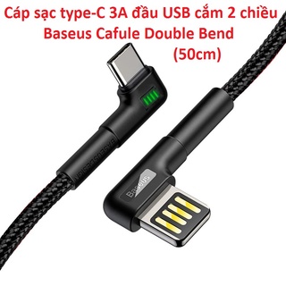 Cáp sạc type-C đầu USB cắm 2 chiều Baseus Cafule Double Bend