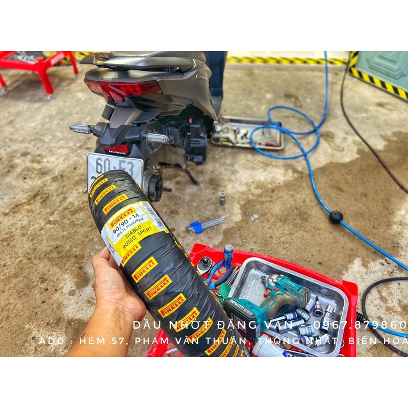 Combo Vỏ Lốp Pirelli Rosso Sport 80/90-14 và 90/90-14 cho Air Blade, Vario, Click, Vision..