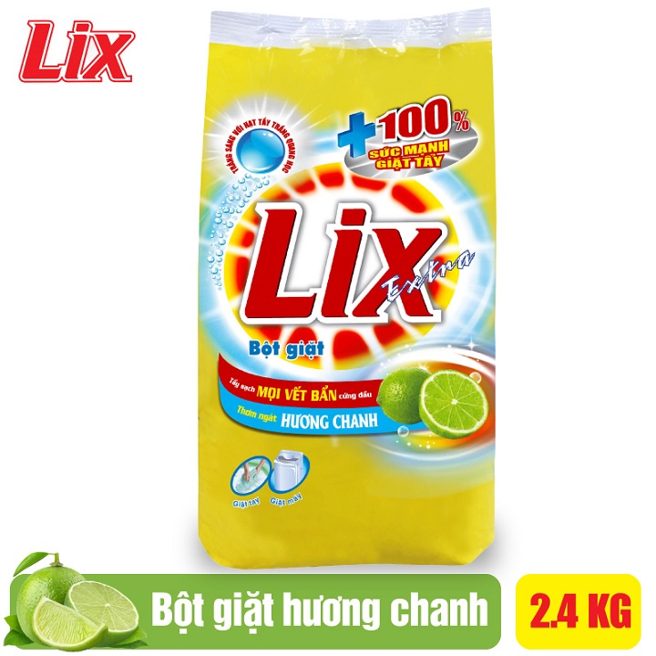 Bột giặt Lix Extra hương chanh 2.4Kg (EC025)