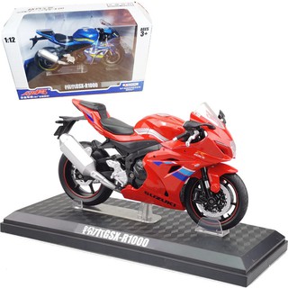Mô hình motor phân khối lớn Suzuki GSX-R1000 tỉ lệ 1:12 có đế trưng bày