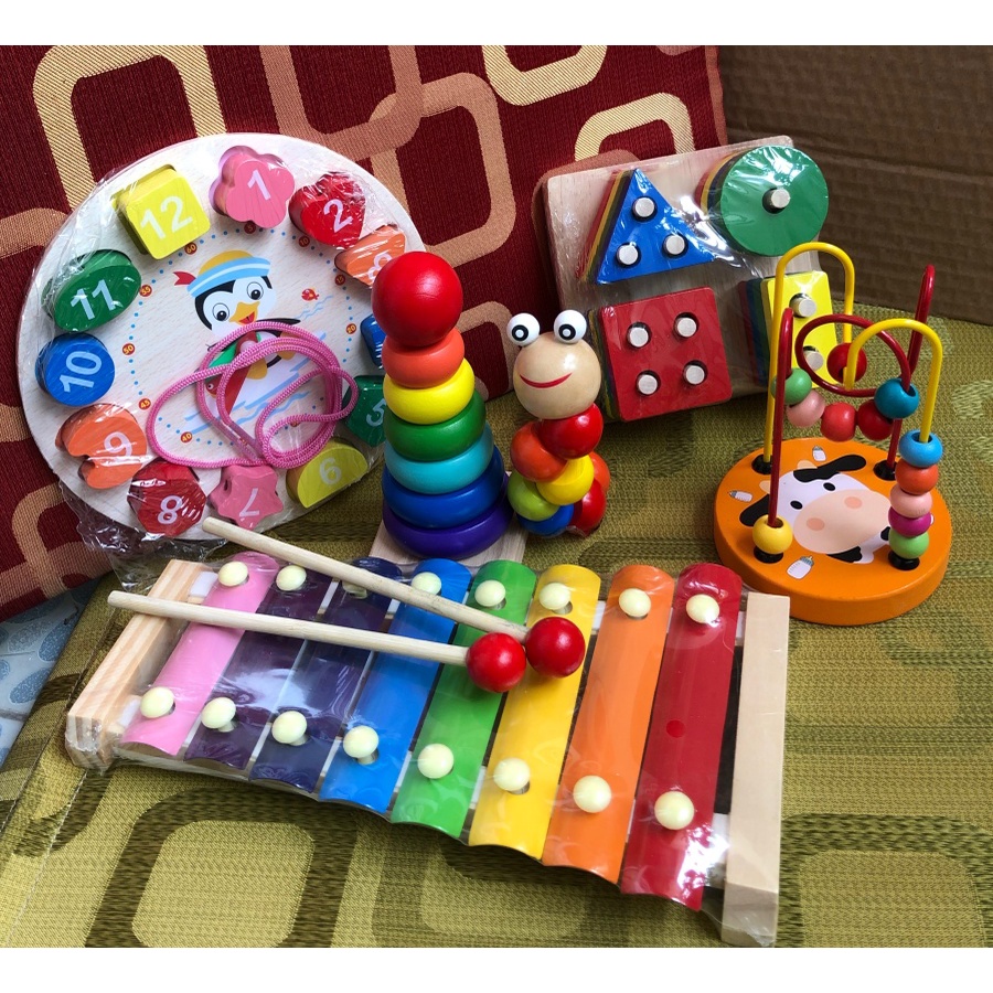 {COMBO SIÊU GIÁ TỐT} 6 món đồ chơi thông minh phát triển trí tuệ xếp hình khối cho bé