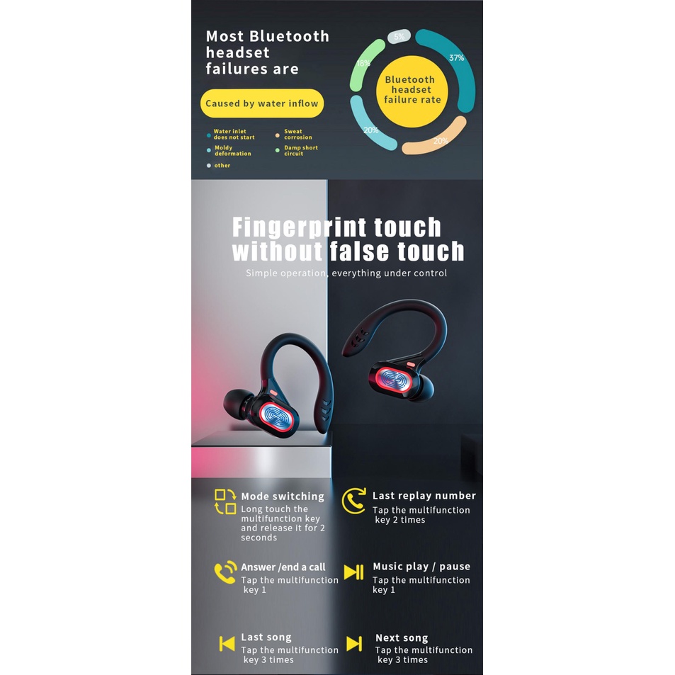 Tai nghe bluetooth Newmsnr S730 Ipx 5 kèm microo trò chuyện chống ồn