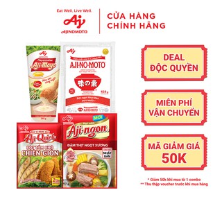 Combo 2 Bột Ngọt AJI-NO-MOTO 454gx2 + Hạt Nêm 400g + 2 Bột Tẩm Khô 84gx2 + 2 Xốt Mayonnaise 260gx2