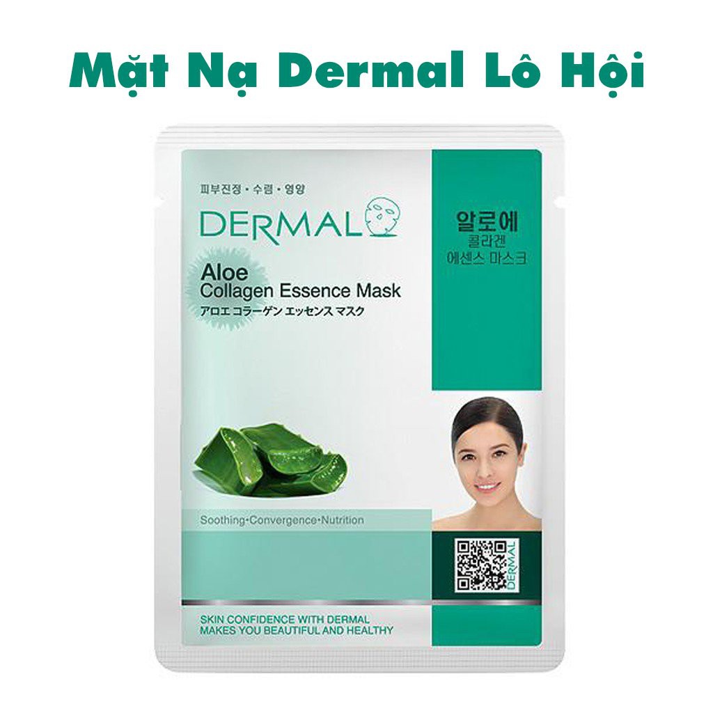 Mặt Nạ Dưỡng Da Dermal tinh chất lô hội - Dermal Aloe Collagen Essence Mask 23g - Hàn Quốc