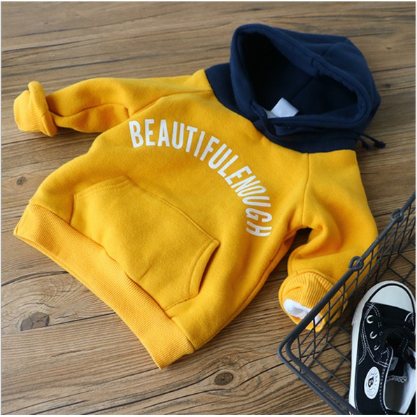 VIDEO HÌNH THẬT Áo hoddie có mũ lót nỉ cao cấp cho bé