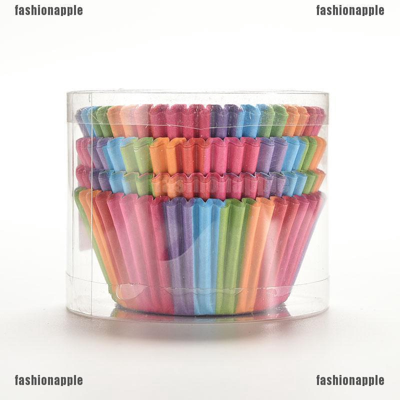 100X Rainbow Papier Tasse Kuchen-Zwischenlagen Backen Cup-Hüllen-Partei