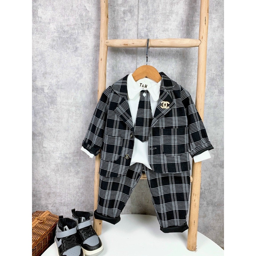 ✔️9-20kg✔️Bộ vest 4 chi tiết siêu xịn xò cho bé trai - TẾT 2022