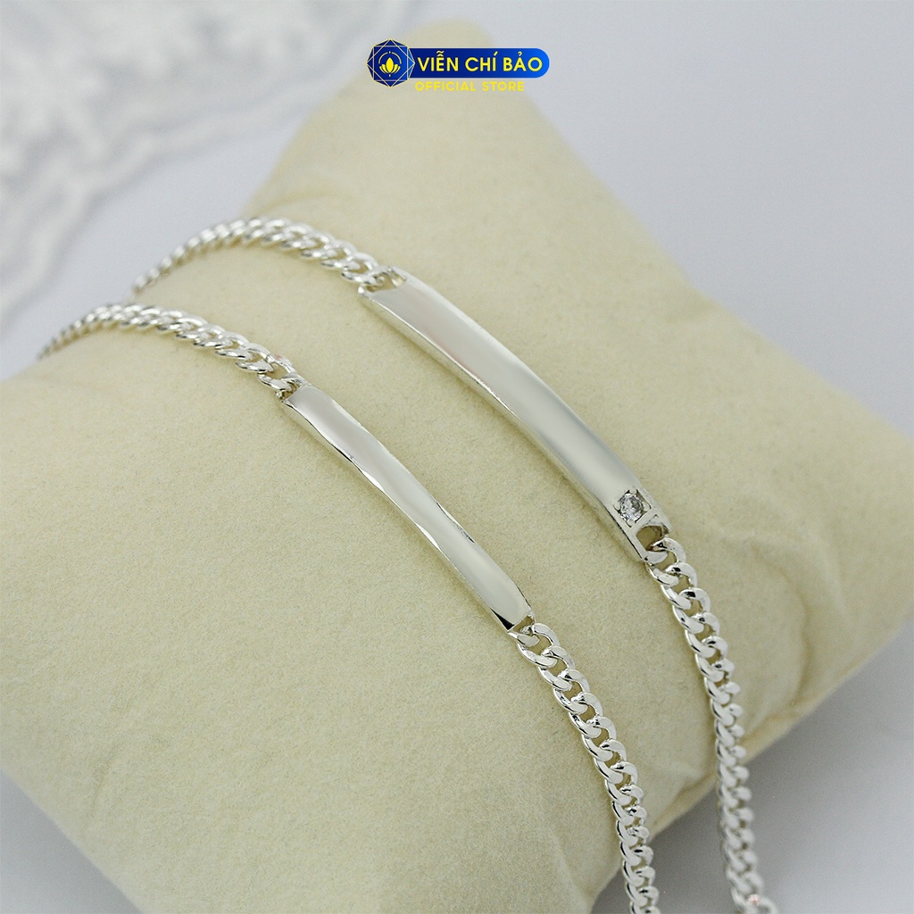 Lắc tay bạc trơn đôi  nam nữ chất liệu bạc 925 - Viễn Chí Bảo L400556