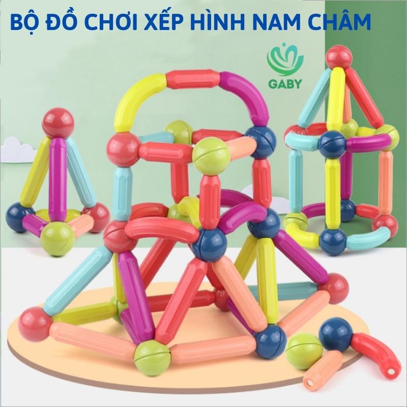 Đồ chơi nam châm xếp hình thông minh GABY Bộ xếp hình nam châm cho bé phát triển tính sáng tạo, chất liệu ABS an toàn