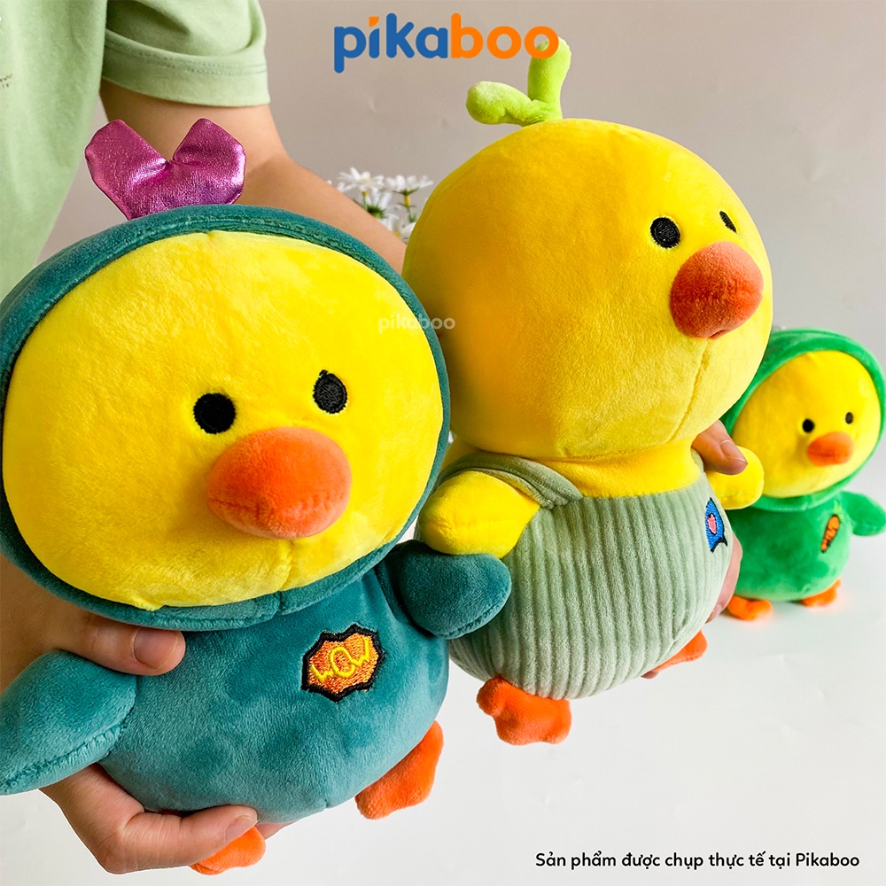 Gấu bông vịt vàng mặc quần áo cao cấp Pikaboo co giãn mềm mịn siêu dễ thương cho bé