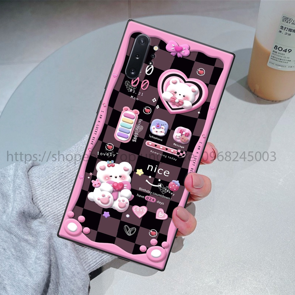 Ốp lưng Samsung Note 10/ Note 10 Plus/ Note 10 Lite/ M60s/ A81 in hình 3D gấu,thỏ cute dễ thương