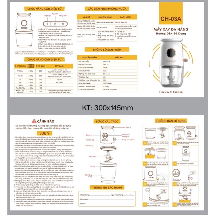 Máy xay đa năng cối thuỷ tinh 600ml - Tích pin + Tích hợp cân điện tử tối đa 1kg