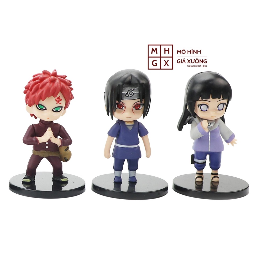 Mô hình Naruto chibi bán lẻ 12 nhân vật Naruto Sasuke Sakura Gaara Itachi Kakashi Hinata Jiraira ... Figure Anime Naruto