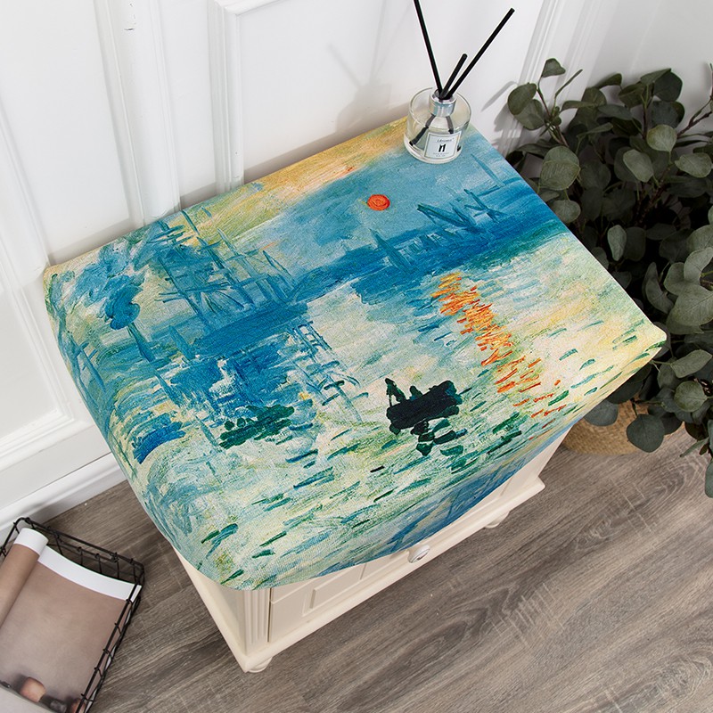 Vỏ Bọc Đầu Giường Ngủ Vải Cotton Lanh In Hình Hoa Hướng Dương Sơn Dầu Van Gogh