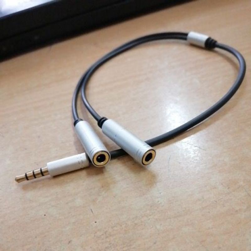 Dây chia đầu Audio 3.5mm 4 đốt ra 2 đầu 3.5 cái lỗ cho tai nghe, điện thoại, máy tính, MP3